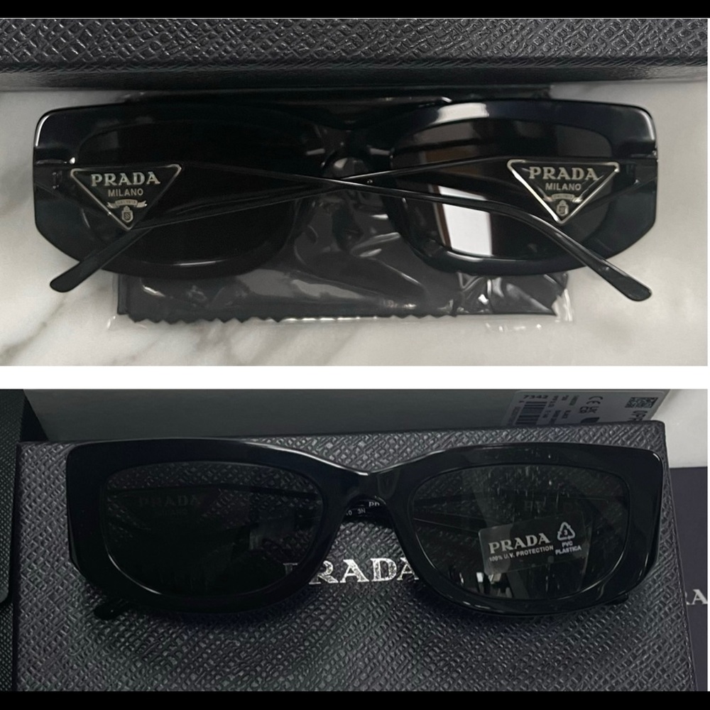 PRADA ULTRA COOL FRAMES WITH METAL ARMS FEATURE THE SIGNATURE TRIANGLE SUNNIES - Picture 4 of 16